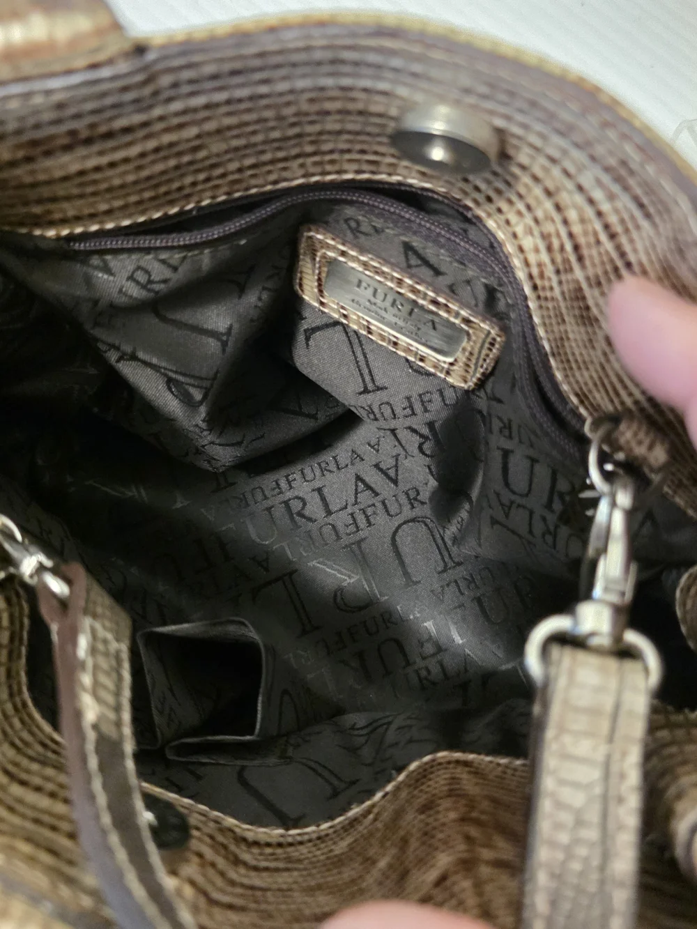 Furla textured brown